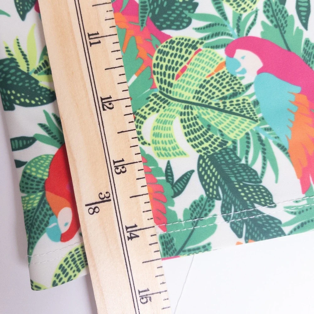 Old Navy Rash Guard Swimsuit Set Kids 4T White Tropical Parrot Long Sleeve 2pc